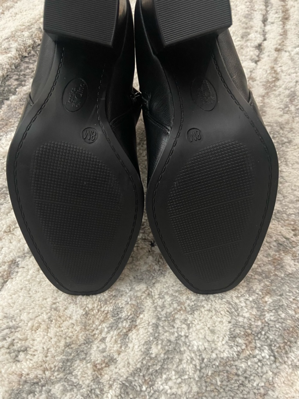 Classic Black Ankle Booties with Gold Zip Accent - Picture 11 of 12